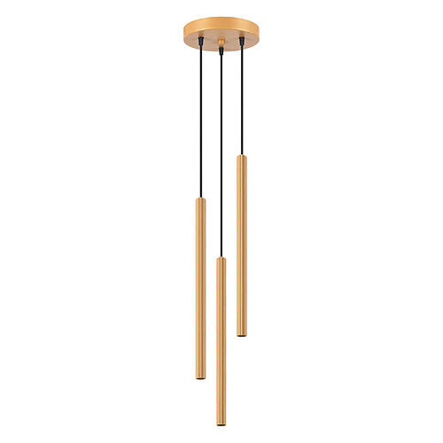 Suspension tube striée dorée triple ZENTRA 3xG9 8W Pure Lume