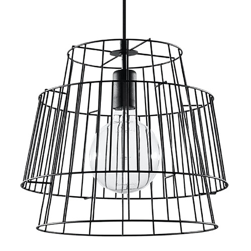 Suspension PORTAL noire métal E27 Ø35 cm Pure Lume