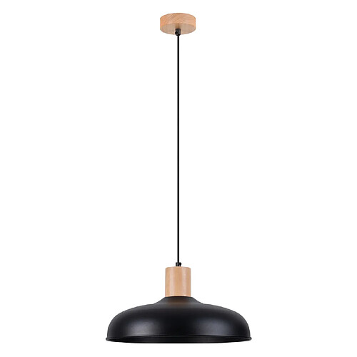 Suspension métal noire bois clair MAVARO E27 Pure Lume