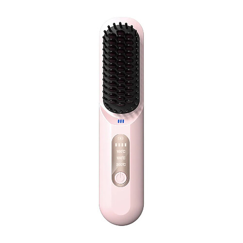 INF Brosse Lissante Ionique Sans Fil Portable pour la Maison Pink