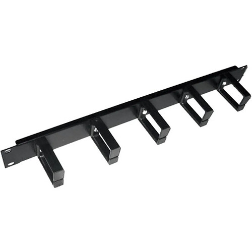 Dexlan Panneau 19" 1U avec 5 anneaux métal et support câbles