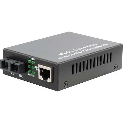 Dexlan Convertisseur Fibre Gigabit SC Duplex Multimode 550m vers RJ45 10/100/1000