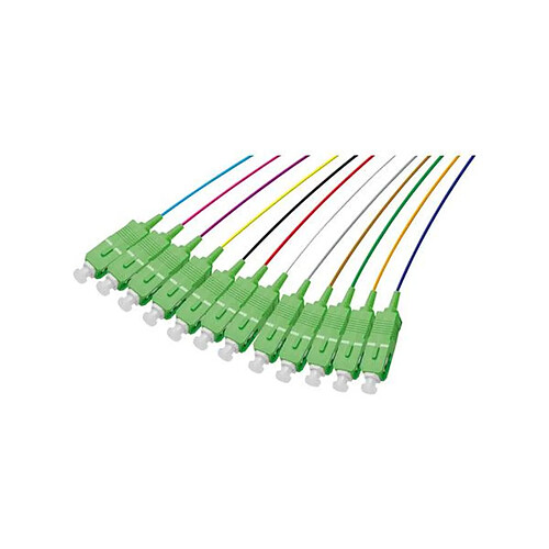 Ekivalan Lot de 12 pigtails fibre optique OS2 G652D SC-APC - 1 m
