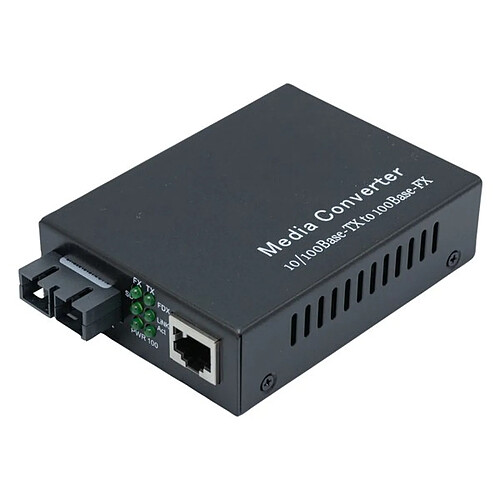 Dexlan Convertisseur Fibre optique 100FX Monomode SC 25km vers RJ45 10/100