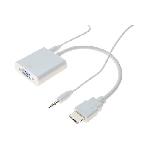 Dexlan CONVERTISSEUR BLANC HDMI VERS VGA + AUDIO ECO