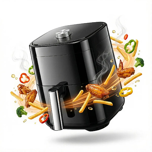 ByteLike Friteuse à air chaud 4 L avec fenêtre de visualisation et molette de réglage