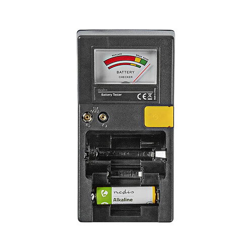 Nedis Testeur de Piles Compact Noir