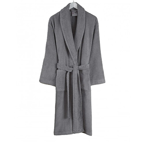 BLANC AVENUE Peignoir homme 100% coton gris