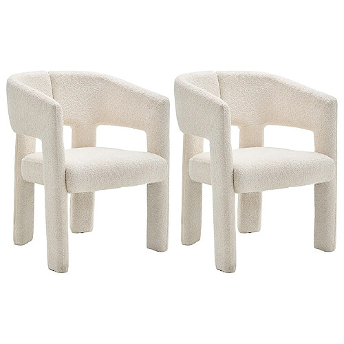 Bestmobilier Gaspard - lot de 2 fauteuils en tissu bouclette