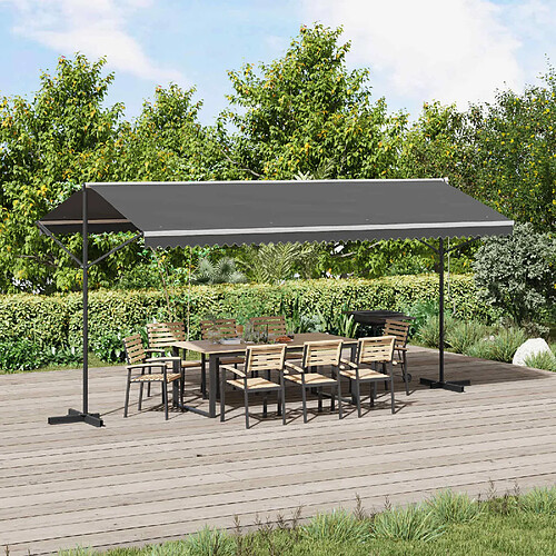 vidaXL Auvent autoportant Gris 5 x 3 m Polyester