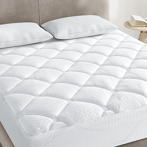 Surmatelas 160x190 cm INRE, ultra confortable, doux et lavable
