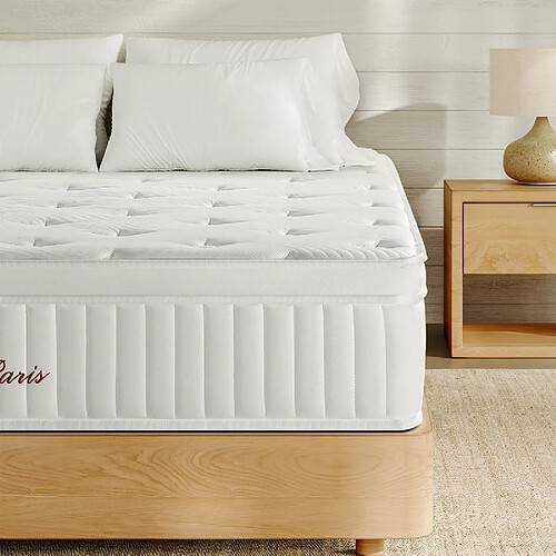 Matelas 140x190 cm INRE, 30cm, Mousse haute résilience, Réversible été/hiver