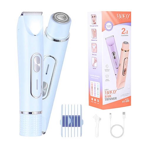 INF Rasoir électrique 2-en-1 double tête & Tondeuse bikini pour femmes - Portable & Rechargeab