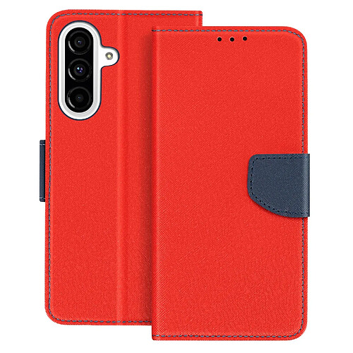 Avizar Étui Portefeuille pour Galaxy A37 en Similicuir Saffiano avec Support Vidéo Rouge