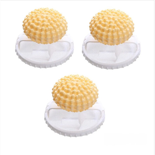 INF Lot de 3 boules anti-peluches 2 en 1 pour machine à laver – Élimine les poils d'animaux fl
