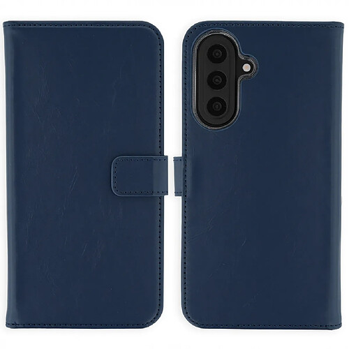 Selencia Étui portefeuille en cuir véritable pour Samsung Galaxy A57 (5G) - Bleu foncé