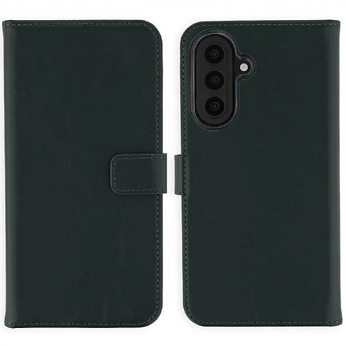 Selencia Étui portefeuille en cuir véritable pour Samsung Galaxy A57 (5G) - Vert