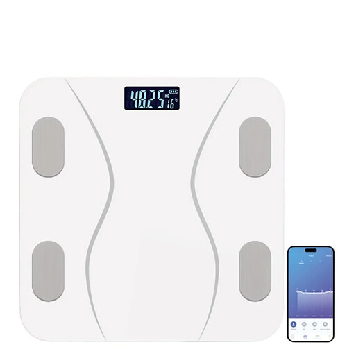 INF Balance intelligente de poids corporel avec rétroéclairage LCD, Type-C 300mAh rechargeable