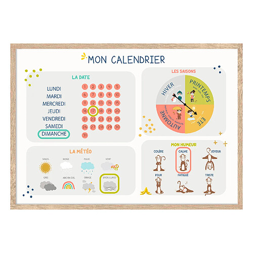 4murs Tableau embelli Mon Calendrier Perpétuel - Multicolore