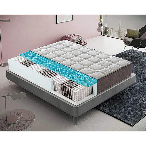 Materassi&Doghe Matelas 180x200 cm Ressorts + Mousse Mémoire HYBRID