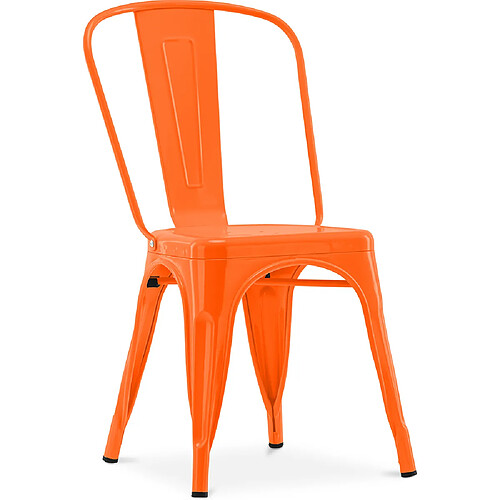 ICONIK INTERIOR Chaise de salle à manger - Design industriel - Acier - Nouvelle édition - Stylix Orange