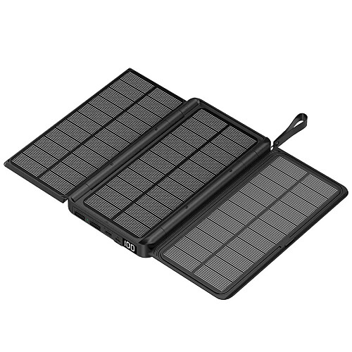 VURAHOME Power Bank Solaire 20000mAh Portable Panneaux Solaires - Noir