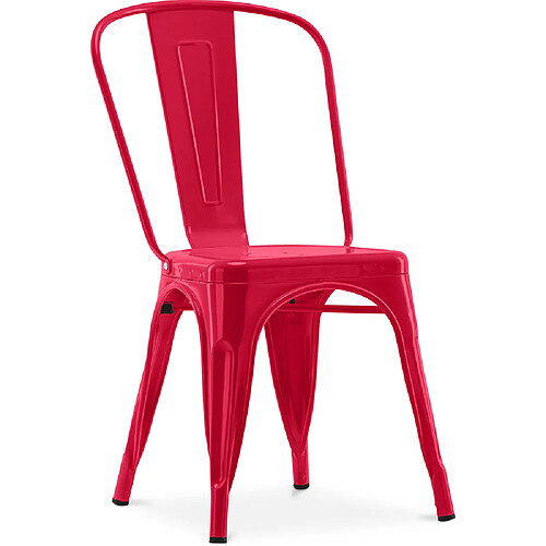 ICONIK INTERIOR Chaise de salle à manger - Design industriel - Acier - Nouvelle édition - Stylix Rouge