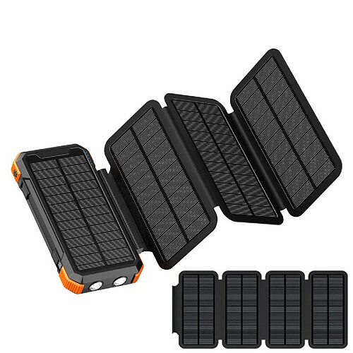 VURAHOME Ensemble Power Bank Solaire 20000mAh Portable 3in1 4in1 Panneaux Solaires Amovible