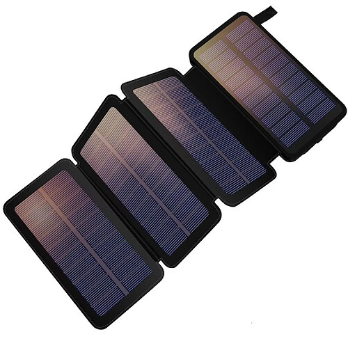 VURAHOME Power Bank Solaire 20000mAh CT0 Portable Étanche Pliables et Lampe LED - Noir