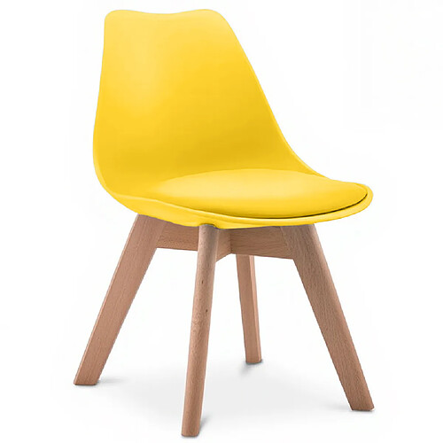 ICONIK INTERIOR Chaise pour enfant - Design scandinave Chaise pour enfant - Alvin Jaune