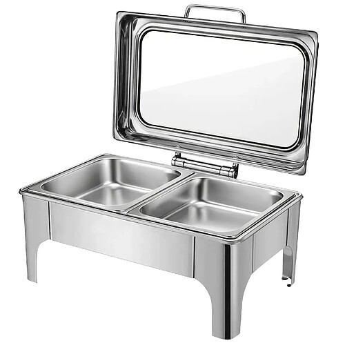 Silva Homeline Homeline Chauffe-plats Couvercle Vitré Argent