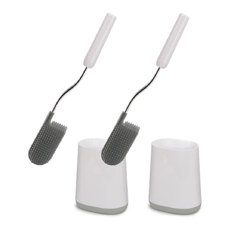 Lot de 2 brosses WC Joseph Joseph Flex Lite gris clair avec support