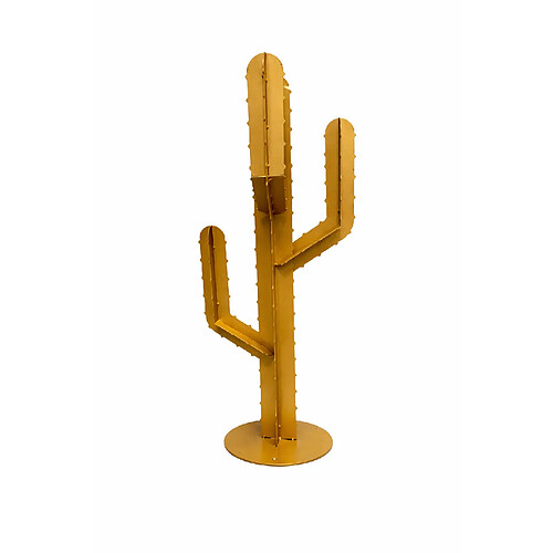 PROTOCOLE HOME Cactus décoratif extérieur en acier 2 mm, peinture thermolaquée, hauteur 1 m
