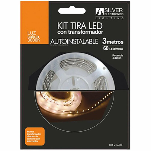 KIT Bande LED avec transformateur Silver Electronics 3m 4,8W/m 3.000K