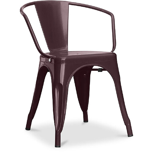 ICONIK INTERIOR Chaise de salle à manger avec accoudoirs - Acier - Nouvelle édition - Stylix Bronze