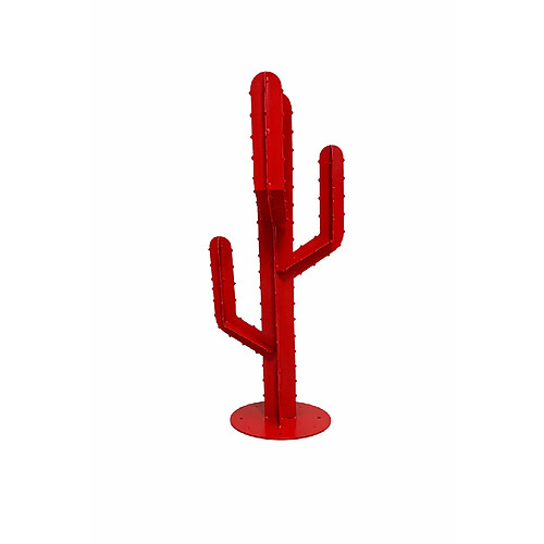 PROTOCOLE HOME Cactus décoratif extérieur en acier 2 mm, peinture thermolaquée, hauteur 1 m