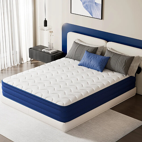 HOMAVO Matelas 7 Zones à Ressorts Ensachés 90x190cm - Épaisseur 22cm - Confort H3