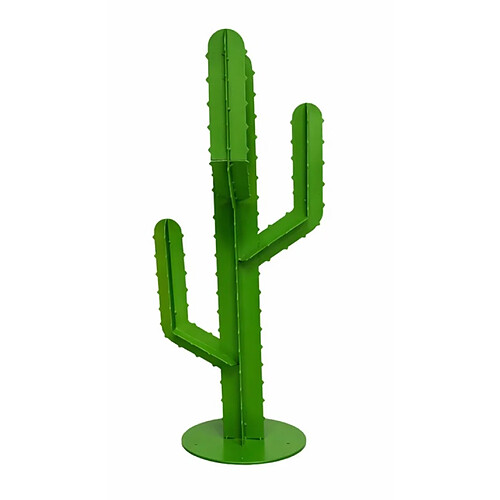 PROTOCOLE HOME Cactus décoratif extérieur en acier 2 mm, peinture thermolaquée, hauteur 1 m