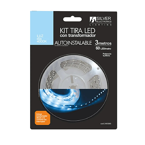 KIT Bande LED dimmable Silver Electronics 3m 4,8W/m 4.000K 255 lm/m