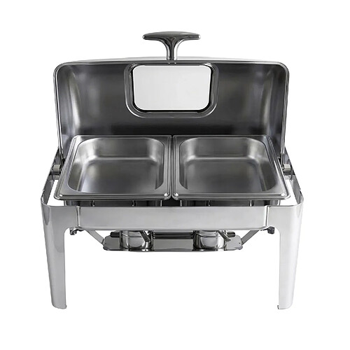 Silva Homeline Homeline Chauffe-plats Couvercle Vitré Argent