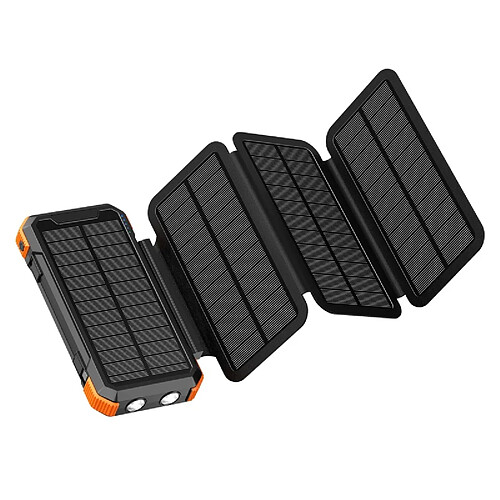 VURAHOME Power Bank Solaire 20000mAh Portable 3in1 Panneaux Solaires Amovibles - orange
