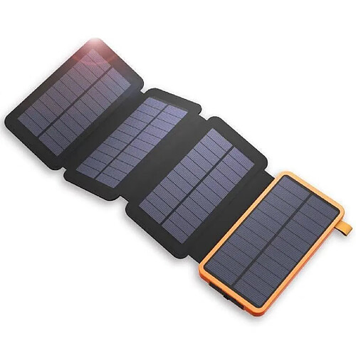 VURAHOME Power Bank Solaire 20000mAh CT2 Portable Étanche Pliables et Lampe LED - orange