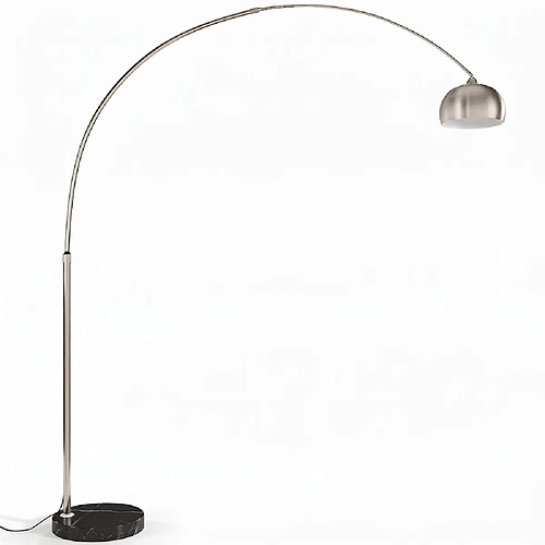ICONIK INTERIOR Lampadaire avec Base en Marbre - Lampe de Salon - Bouw Noir