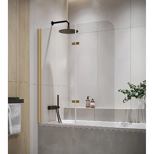 Badplaats Paroi de baignoire Austin 120 x 140 cm - l'or - verre transparent