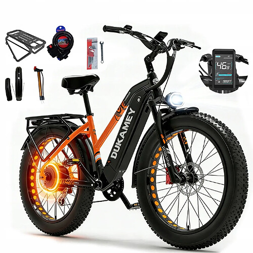LANKELEISI Vélo Électrique DUKAWEY DM530PLU 1000W batterie Samsung 52V20Ah Shimano 7V autonomie 100km