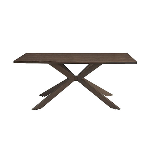 Homy France Table à manger rectangulaire effet noyer 6 à 8 personnes 180x90 cm XAVIER