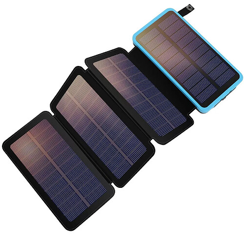VURAHOME Power Bank Solaire 20000mAh CT1 Portable Étanche Pliables et Lampe LED - Bleu