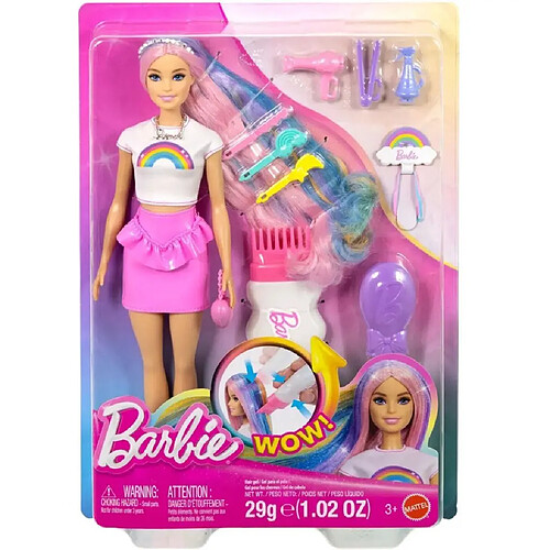 Barbie ? Poupée ? Cheveux arc-en-ciel scintillants de 7,5 pouces ? À partir de 3 ans