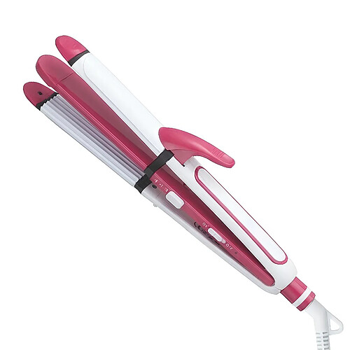 Avizar Fer à Lisser 3-en-1 avec Fonction Boucleur et Coiffeur Blanc / Rose