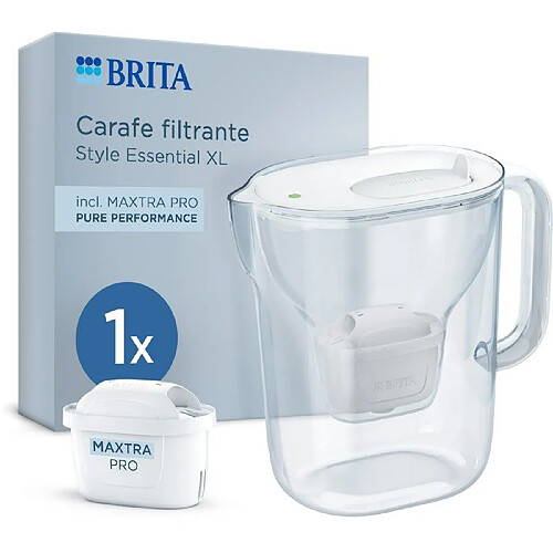 BRITA Carafe Filtrante Essentielle XL Blanche - Capacité de 3,6 L
